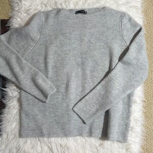 NWT Mango 4X Light Gray Crewneck Sweater Knitted Long Sleeve Ribbed soft